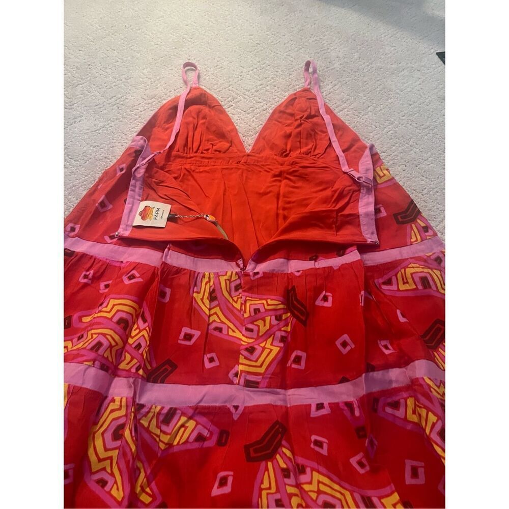 NWT FARM RIO RED TIKI BANANAS MAXI TIERED DRESS - Picture 6 of 11